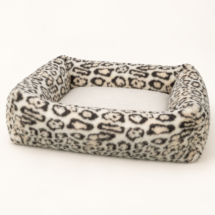Trixie Dog Bed Leo Rectangular Cream Leopard Print Plush