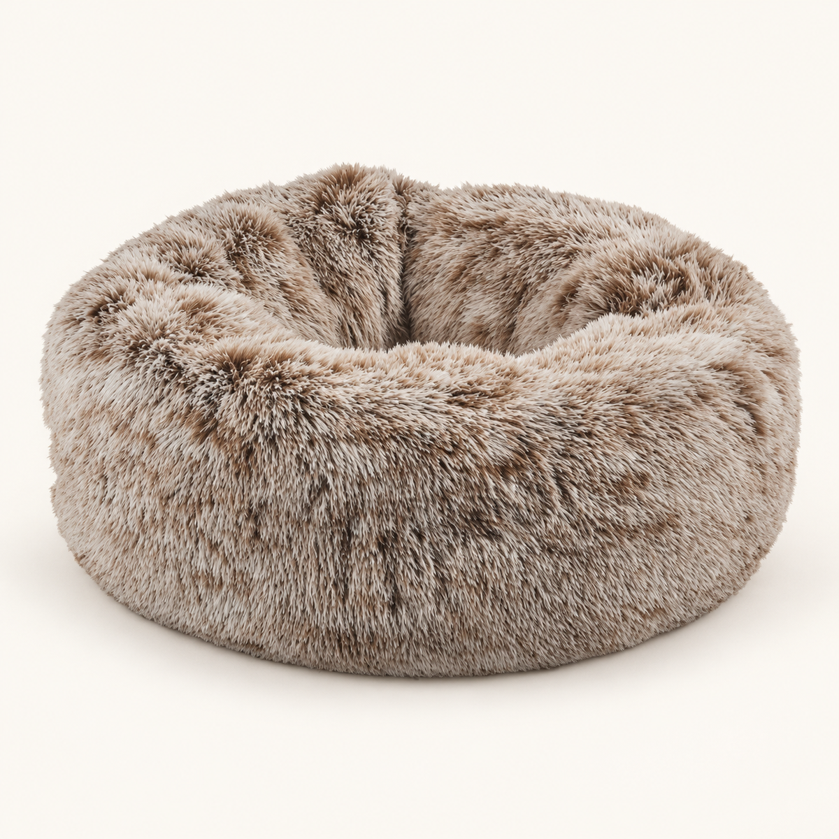 Croci Hundebett Donut Bicolor Rund Beige Superweicher Plüsch
