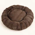 Sazzz Hondenmand Fluffy Rond Bruin Shaggy Pluche 65 cm