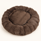 Sazzz Hondenmand Fluffy Rond Bruin Shaggy Pluche 65 cm