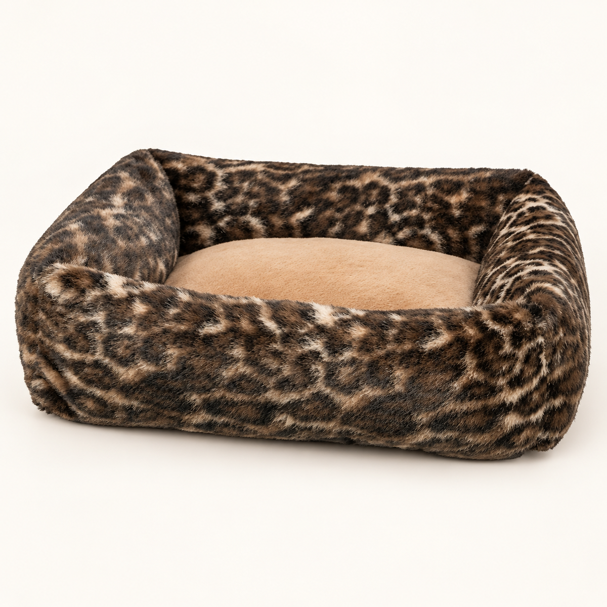 Trixie Hundebett Leo Eckig Braun Leopardenmuster Plüsch