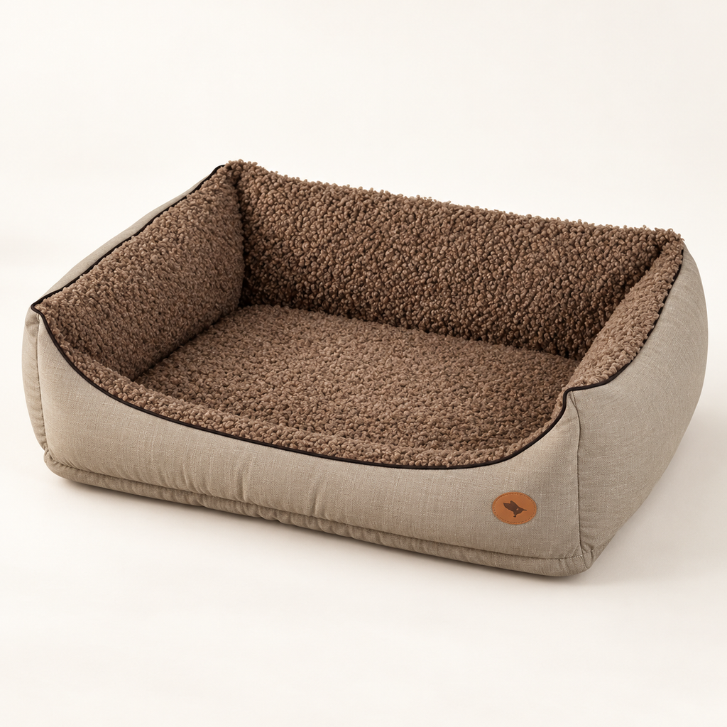 Zolux Dog Bed Billy Rectangular Brown Teddy Recycled Filling