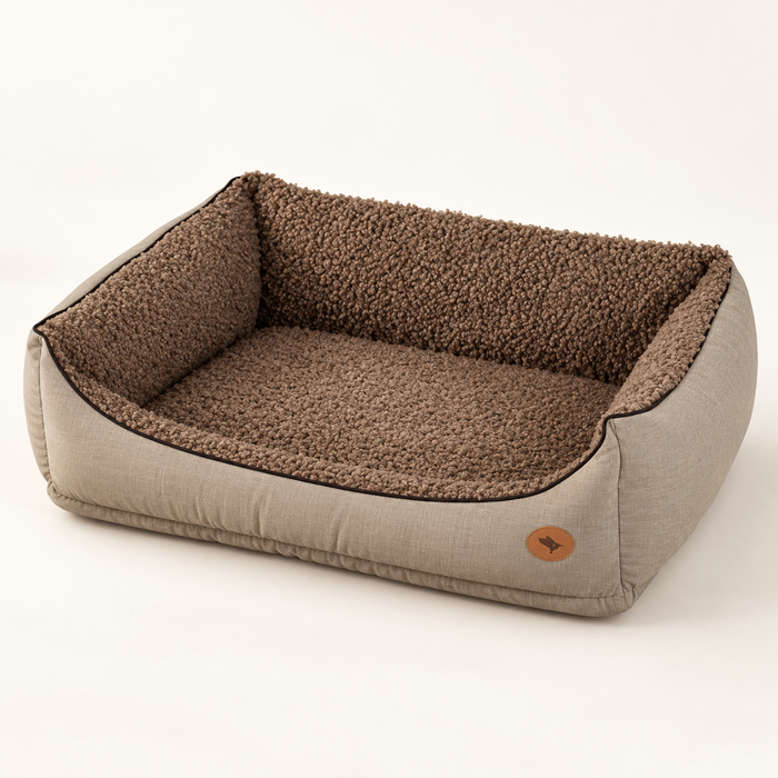 Zolux Dog Bed Billy Rectangular Brown Teddy Recycled Filling