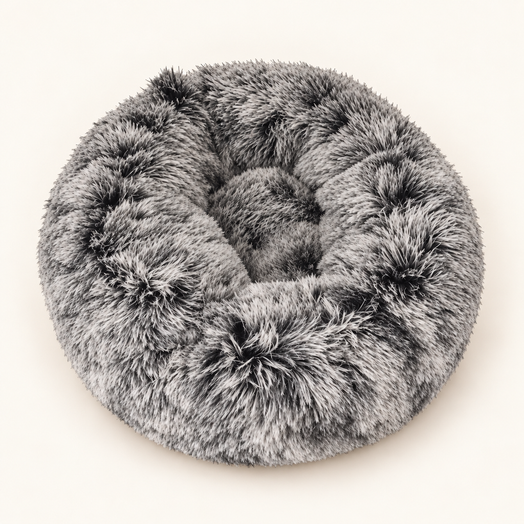 Croci Hondenmand Donut Bicolor Rond Zwart Superzacht Pluche