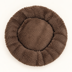 Sazzz Hondenmand Fluffy Rond Bruin Shaggy Pluche 65 cm