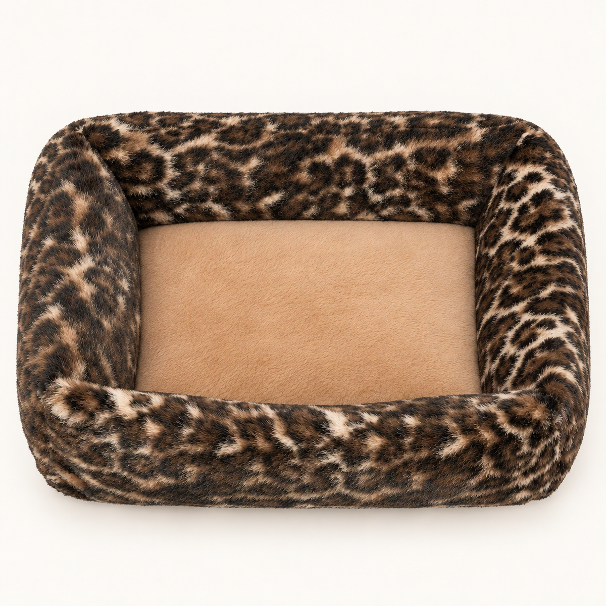 Trixie Hundebett Leo Eckig Braun Leopardenmuster Plüsch