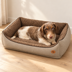 Zolux Dog Bed Billy Rectangular Brown Teddy Recycled Filling