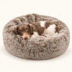 Croci Dog Bed Donut Bicolor Round Beige Super Soft Plush