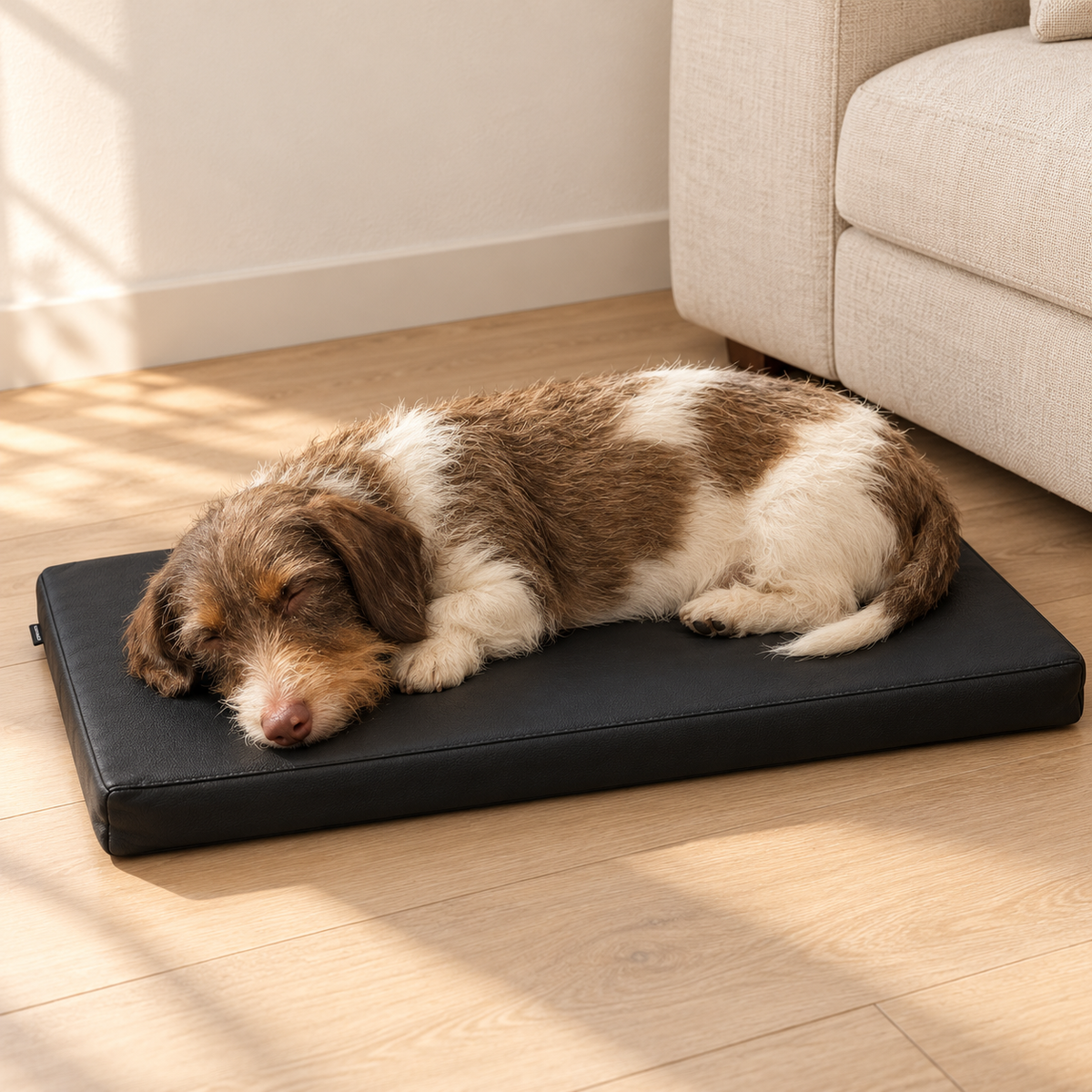 Bia Bed Orthopedisch Hondenmatras Ortho Zwart Kunstleer