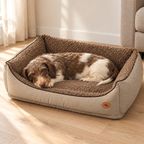 Zolux Dog Bed Billy Rectangular Brown Teddy Recycled Filling