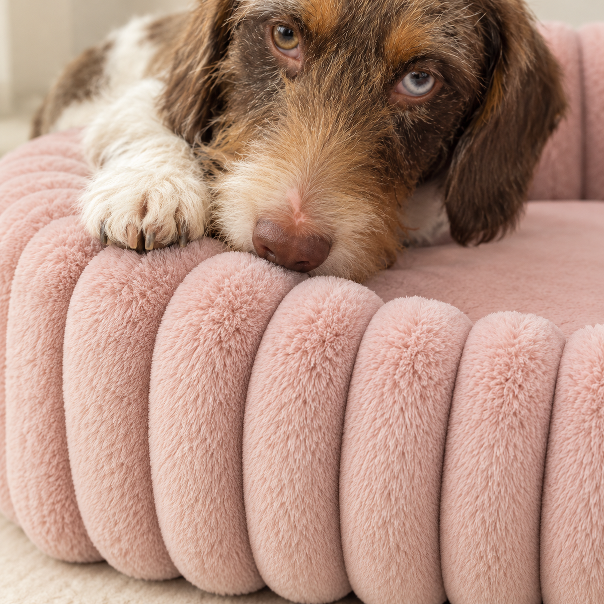 Trixie Hondenmand Lonni Hoekig Roze Ribfluweel Antislip