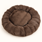 Sazzz Hondenmand Fluffy Rond Bruin Shaggy Pluche 65 cm