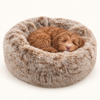 Croci Dog Bed Donut Bicolor Round Beige Super Soft Plush