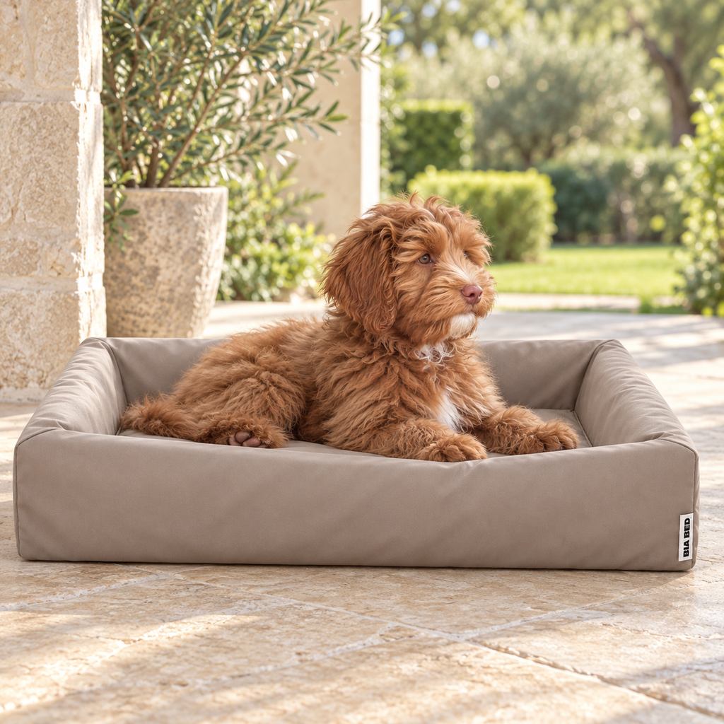 Bia Bed Dog Bed Outdoor Taupe Water Repellent UV Resistant